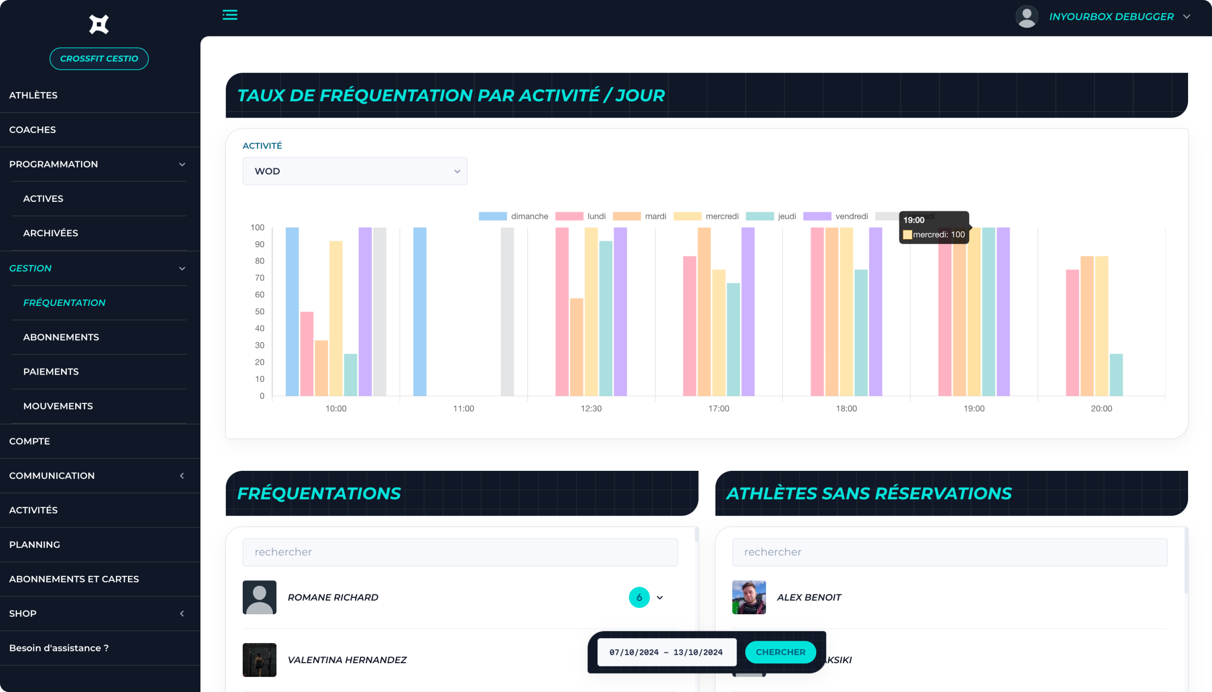 In Your Box Application Crossfit Alternative à Deciplus  et Peppy